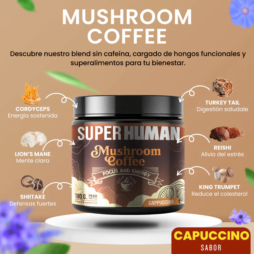 Mushroom Coffee - Café Instantáneo con 6 Hongos Funcionales